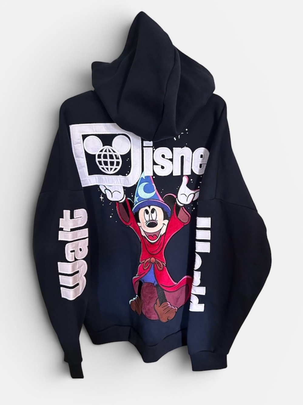 2025 Walt Disney World Sorcerer Mickey Navy Zip Hoodie Sweatshirt Adult XL